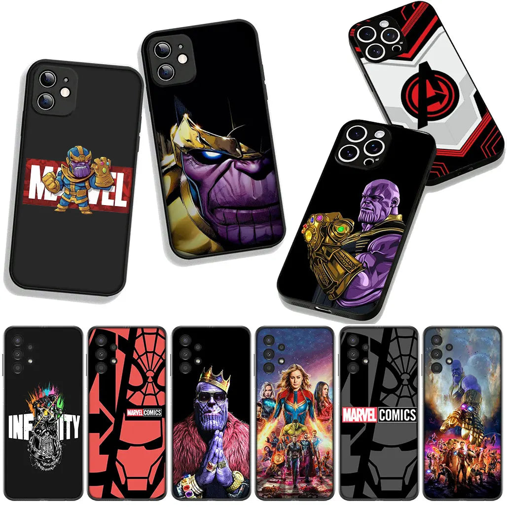 Cover Avengers Marvel Thanos Ironman for Samsung Galaxy A36 A17 A26 A07 A35 A54 A53 A13 A33 A34 S8 S9 S20 S21 FE S10 Plus Case