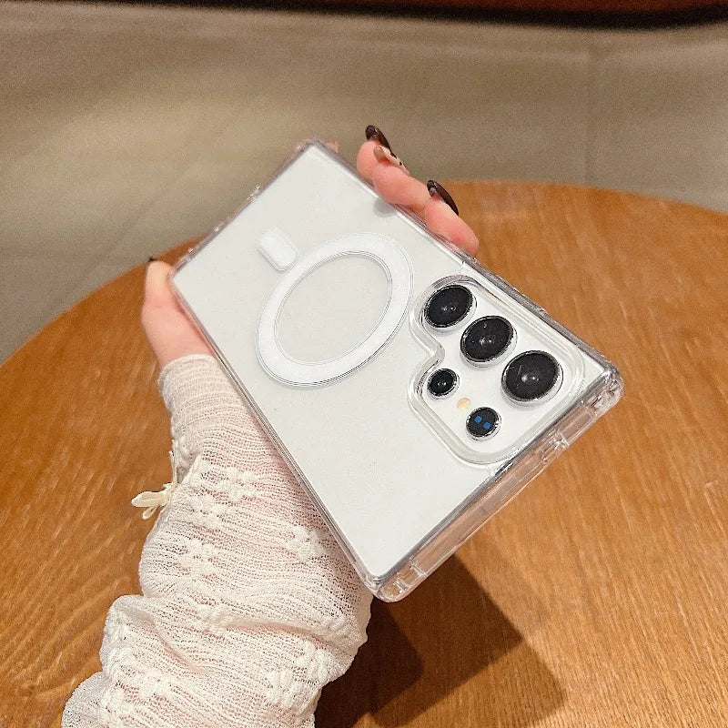 Suitable for Magsafe magnetic wireless charging case, suitable for Samsung S26 S25 S24 S23 S21 Ultra Plus FE A54 series models