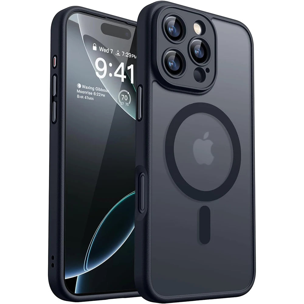 Luxury Armor Shockproof Hybrid Case For iPhone 16 15 14 13 Pro Max Plus Matte Transparent Hard Cover Silicone Soft Shell Clear