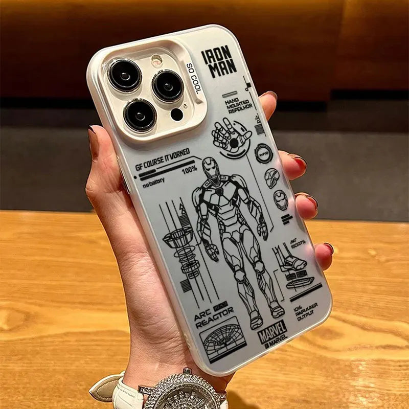 Phone Case For Oppo A16s A54s A57 A58 A60 A74 A78 A95 Find X3 Lite Reno 5 6 Lite 8T 10 11 12 13  Cartoon Iron Man
