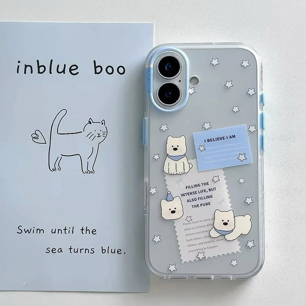 Blue Star West Highland Phone Case For iPhone 17 16 16e 15 14 13 12 11 Mini Pro Max X XR XSMax 8 Air Plus Transparent Back Cover