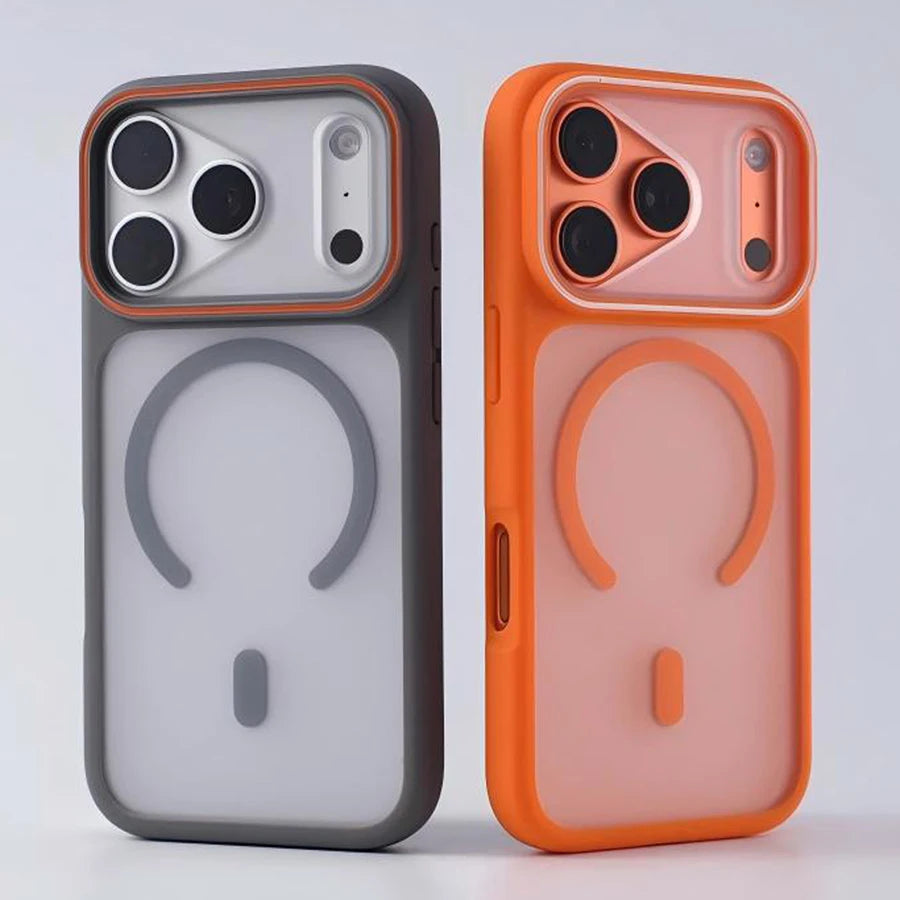 Luxury Matte Translucent For Magsafe Case For iPhone 17 16 Pro Max 15 14 Plus Magnetic Wireless Charging Shockproof Cover Shell