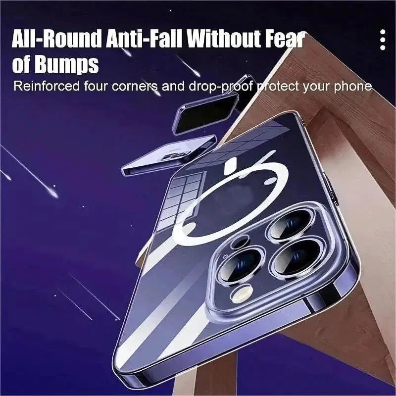 New Anti Drop For iPhone 16 15 14 13 12 11 Pro Max PC Material Non yellowing Magnetic Charging Anti slip UltrathinProtectiveCase