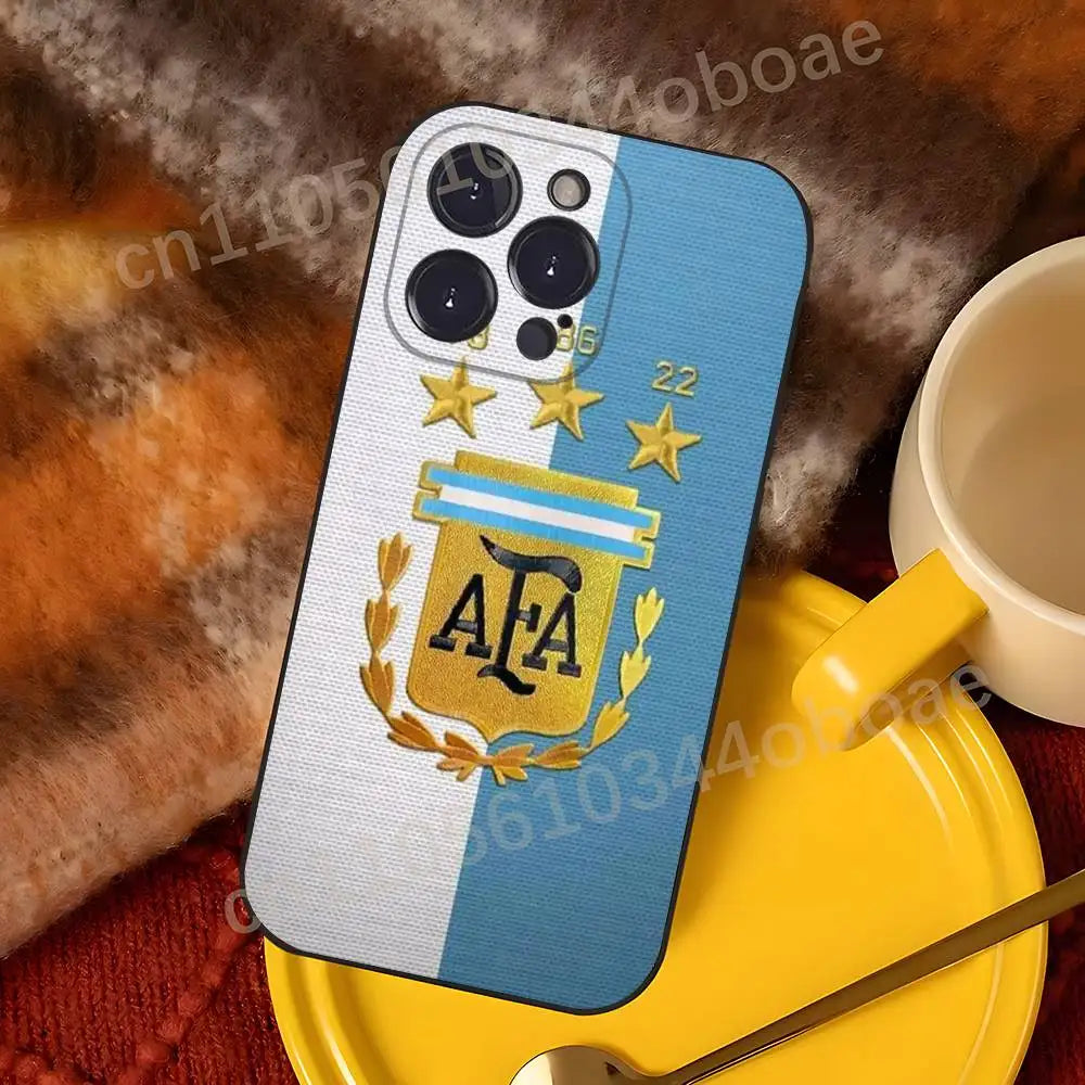 2026 WC ARG A-Argentina Phone Case For iPhone 17,16,15,14,13,12,11,Pro,Max,Plus Soft Black Cover