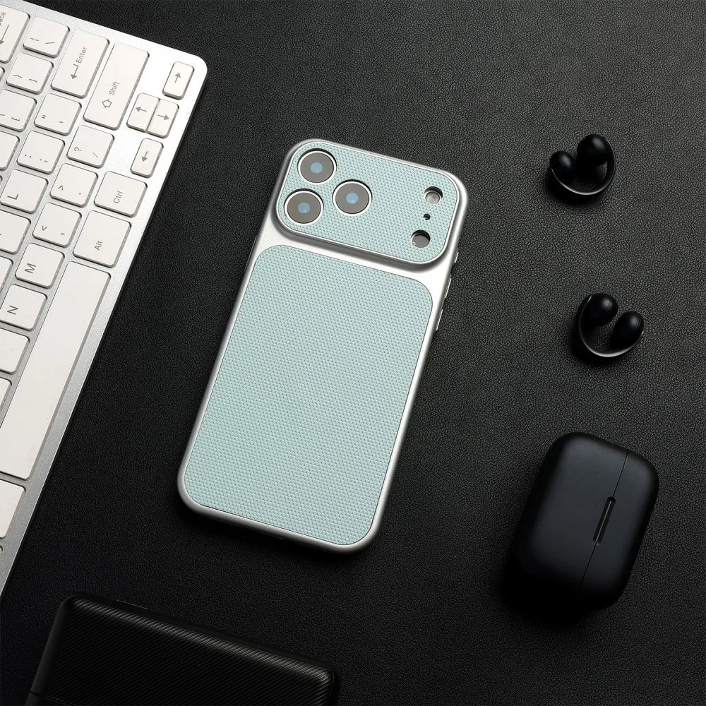 Vintage Leather Diamond Textured Case for iPhone 17 Air 17 16 15 14 13 12 Pro Max 17Pro Retro Shockproof PC Plating Armor Cover