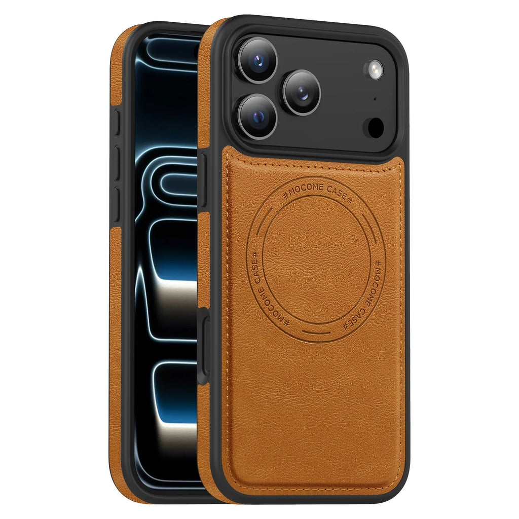 Business Matte Leather For Magsafe Phone Case For iPhone 17 Air 16 E 15 14 13 12 11 Pro Max Plus Magnetic Wireless Charge Cover