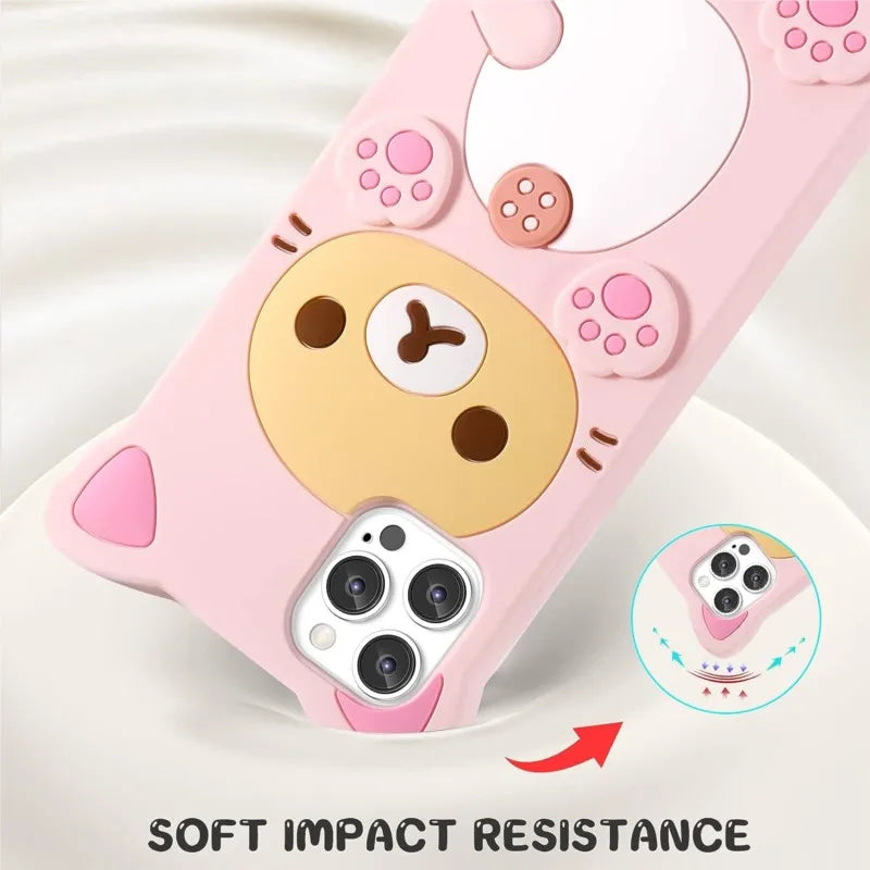 Rilakkuma Cat Bear For Samsung Galaxy A15 A14 A53 A54 S20 FE S22 S23 S24 Plus Silicone Soft Cover Case