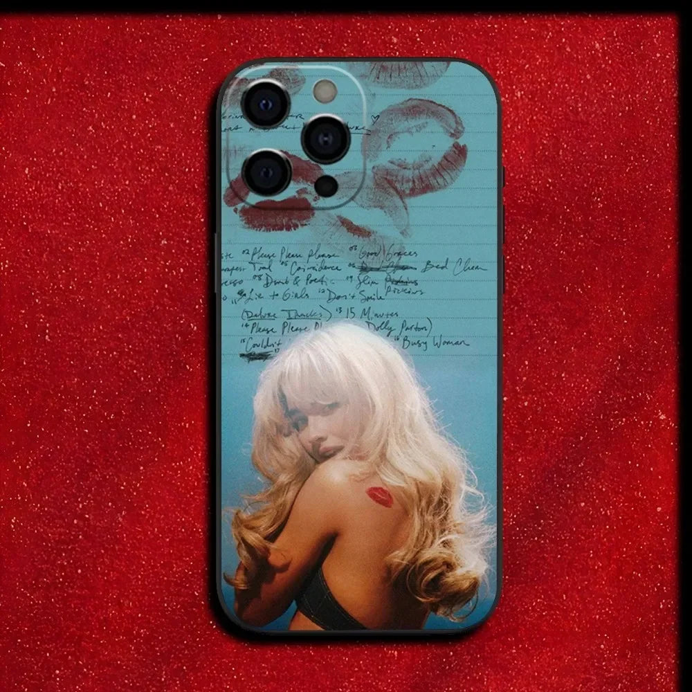 Singer S-Sabrina C-Carpenter Phone Case For iPhone 17 16 15 11 12 14 13 Pro Max Mini XS XR 7 Plus 16E Air Shockproof Soft Cover