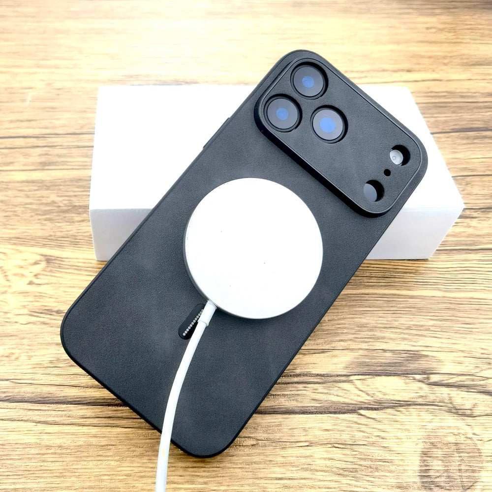 Luxury Leather Retra Case For iPhone 17 Air 16 16E 15 14 13 12 11 Pro Max 17Pro iPhone17 for Magsafe Wireless Charge Full Cover