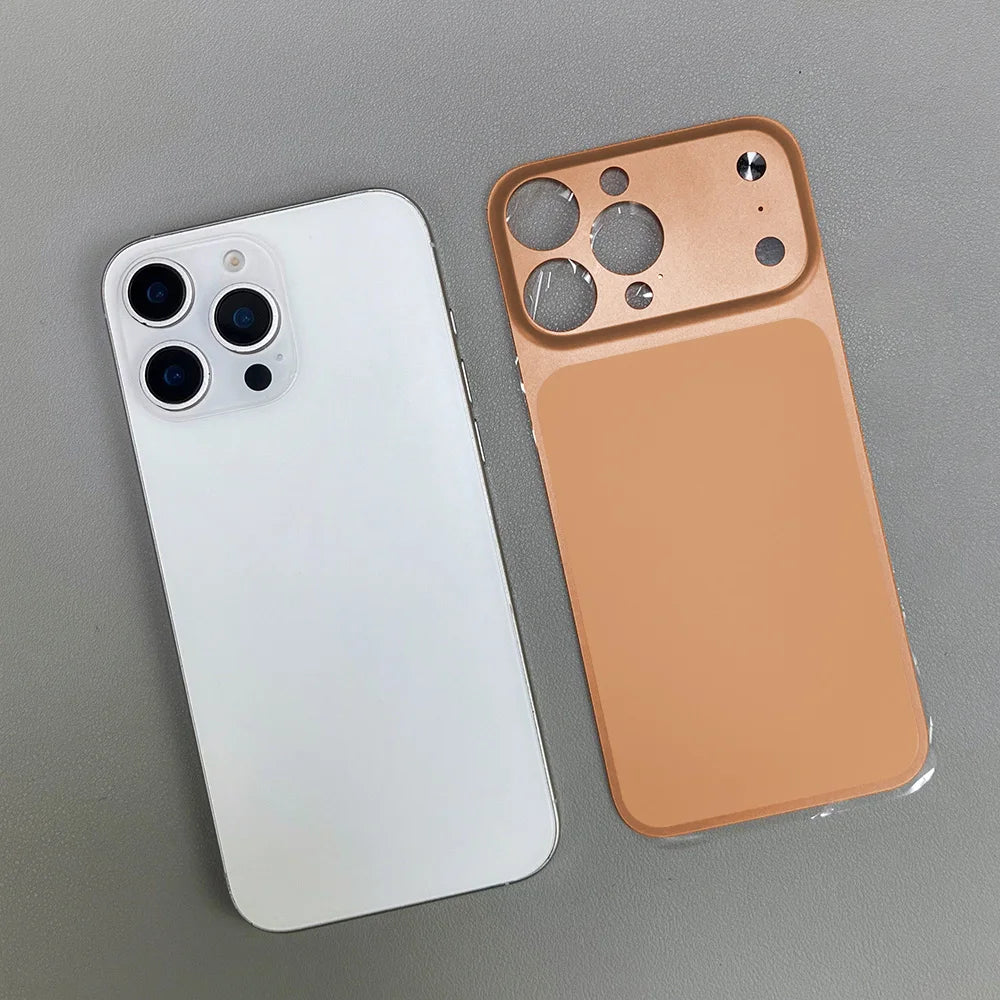 For iPhone 16 15 14 13 Pro Max Convert Change to 17 Pro Max Back Sticker Camera Protection Cover With Fake Camera Lens Protector