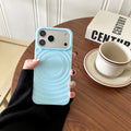 Water Ripple Magnetic Wireless Charge Phone Case for iPhone 17 16 15 14 Plus 13 12 11 Pro max 17Air Matte solid color back cover