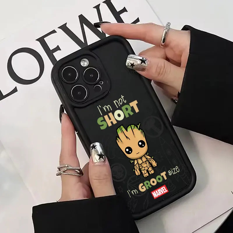 Baby Groot Marvel Silicone Case For Apple iPhone 17E 15 16 14 13 12 11 17 Pro Max 17 Air 16 15 Plus 16E Phone Protective Cover