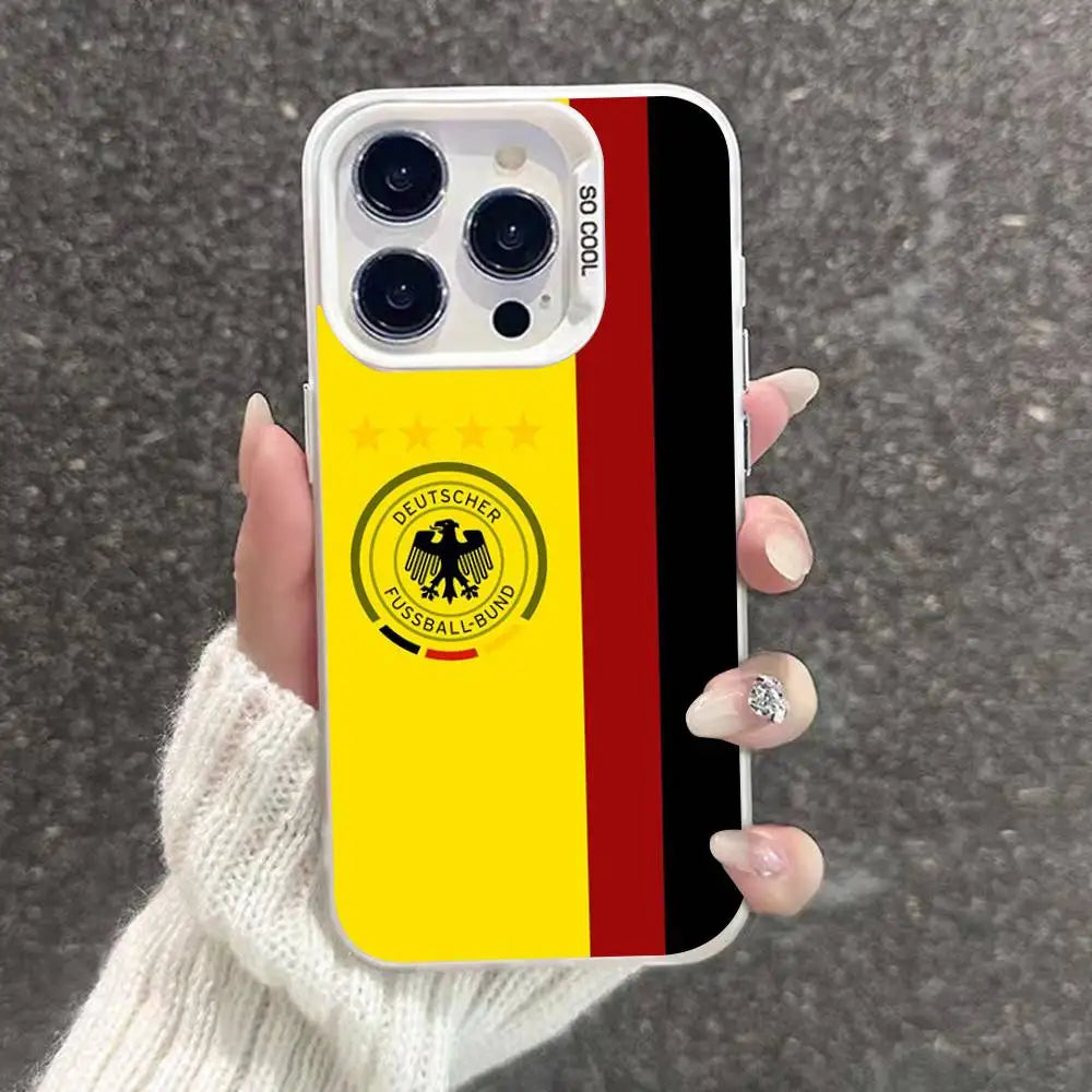 German Flag Phone Case For IPhone 17 16 15 14 13 12 11 Pro Max Plus Color Shockproof Back Silver Cover