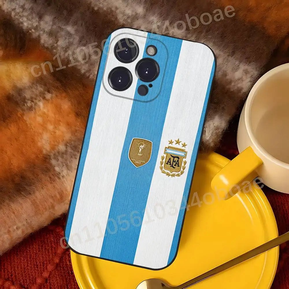 2026 WC ARG A-Argentina Phone Case For iPhone 17,16,15,14,13,12,11,Pro,Max,Plus Soft Black Cover