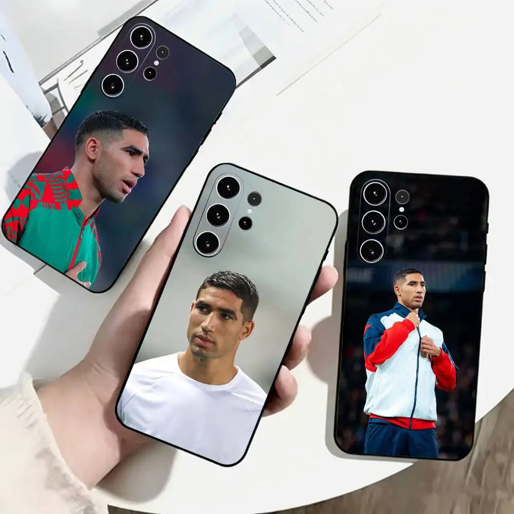 F-Football S-Sports Achraf Hakimi-I Phone Case For Samsung S25,S24,S21,S22,S23,S30,Ultra,S20,Plus,Fe,Lite,Note,10,Black Cover
