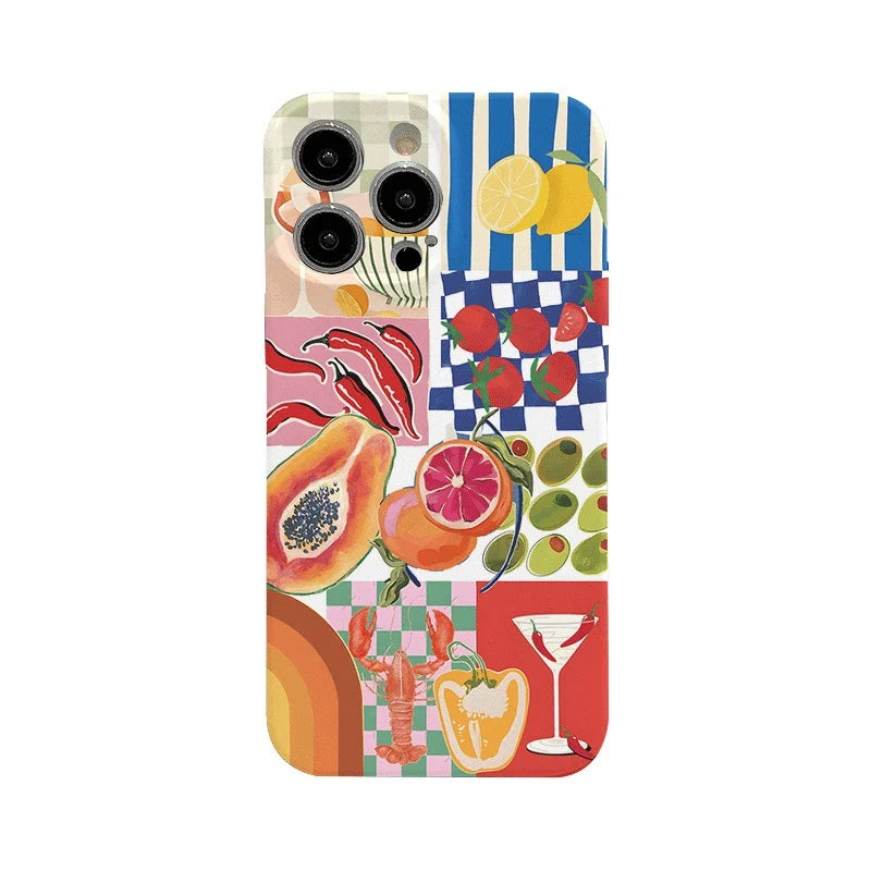 Summer Casual Fruit Patchwork Phone Case for Xiaomi Redmi Note 15 14 13 12 11 Pro Plus 4G 5G 15C 14C 13C 12C 10 10C 9A 9C Cover