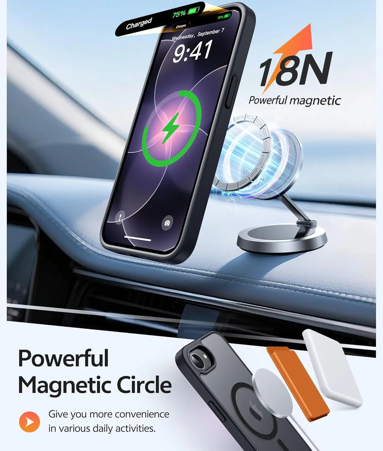 For iPhone 17e/16e Phone Case with Magnetic Translucent Matte Cases with [Screen Protector]  Shockproof Protective Phone Cover -