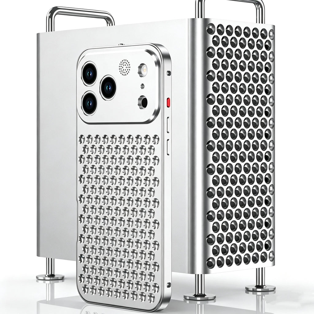luxury Metal aluminium grid Cooling Phone Case For iPhone 17 15 14 13 12 16 Pro Max Aromatherapy Diffuser Detachable Rear Cover