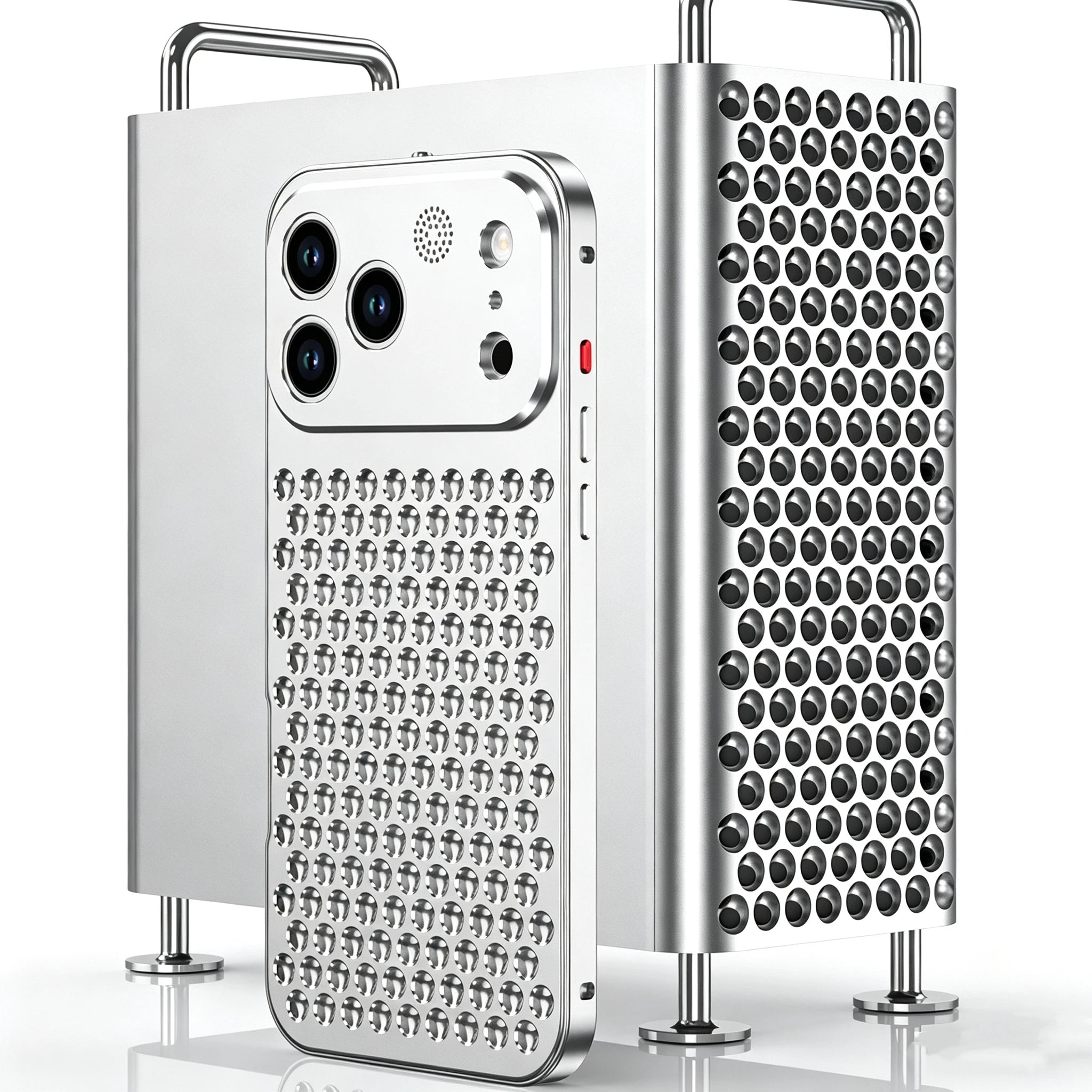luxury Metal aluminium grid Cooling Phone Case For iPhone 17 15 14 13 12 16 Pro Max Aromatherapy Diffuser Detachable Rear Cover