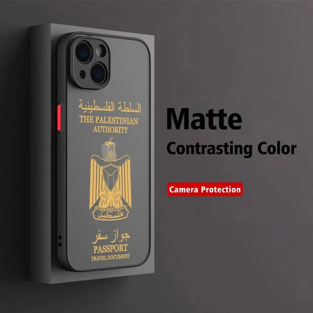 Palestine Flag Map Passport Phone Case For iPhone 16 15 13 14 12 11 Pro Max Mini X XR XS 7 8 Plus SE Art Luxury Clear Soft Cover