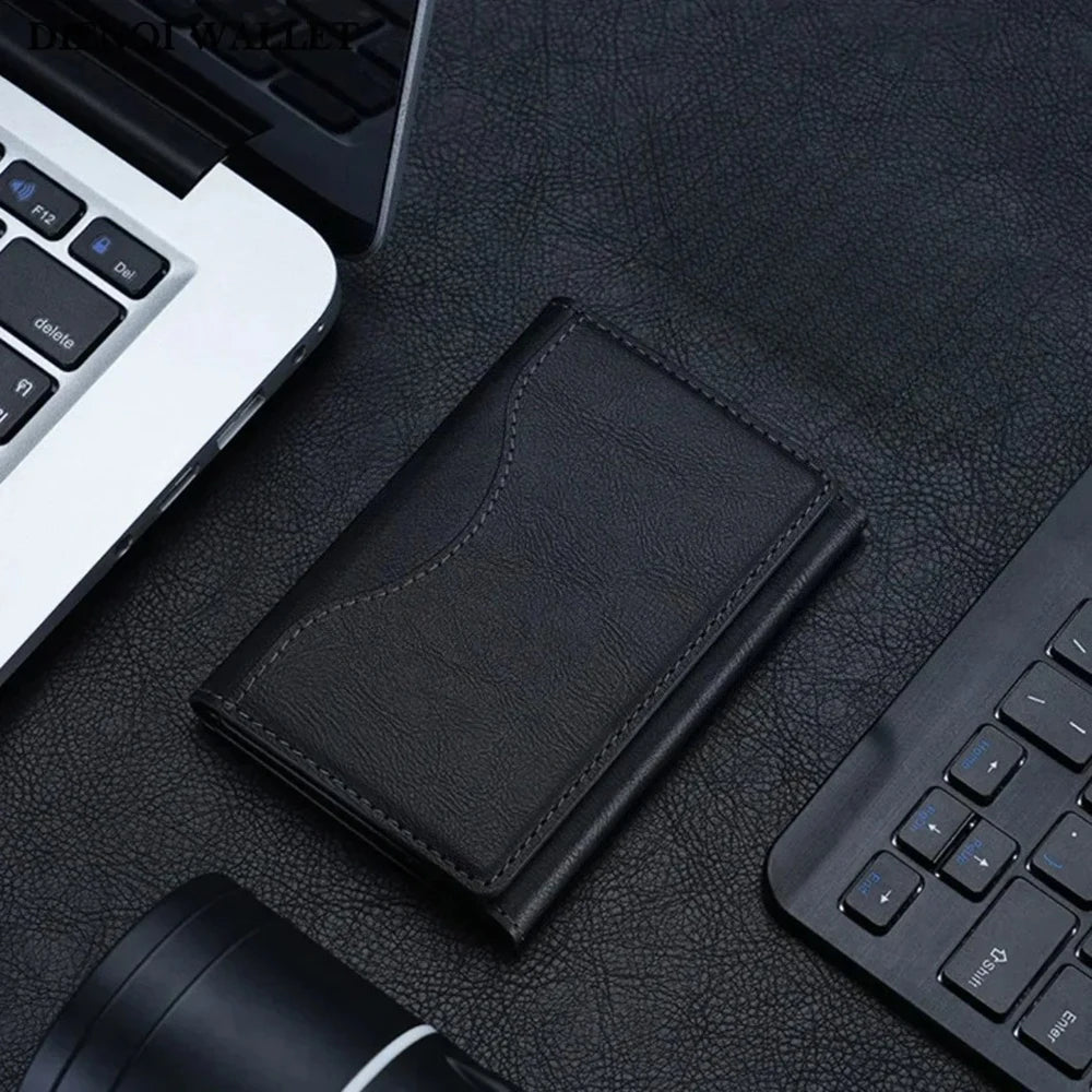 Strong Magnetic Folding Wallet Card Holder Leather Case for Magsafe IPhone 17 16 Pro Max Samsung S25 Ultra Mag Safe Stand Cover