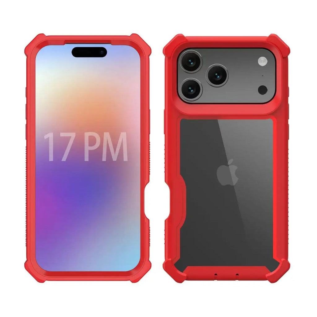 New Luxury transparent 2-in-1 sturdy shockproof protective cover for iPhone 17 Air 16 13 12 14 15 Pro Max Plus non-slip case