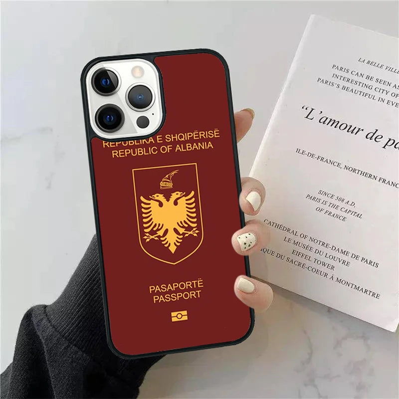 Albanian Flag Eagle Phone Case Cover For iPhone 17 Air 15 13 Pro Max 16 14 Plus 11 12 Apple max