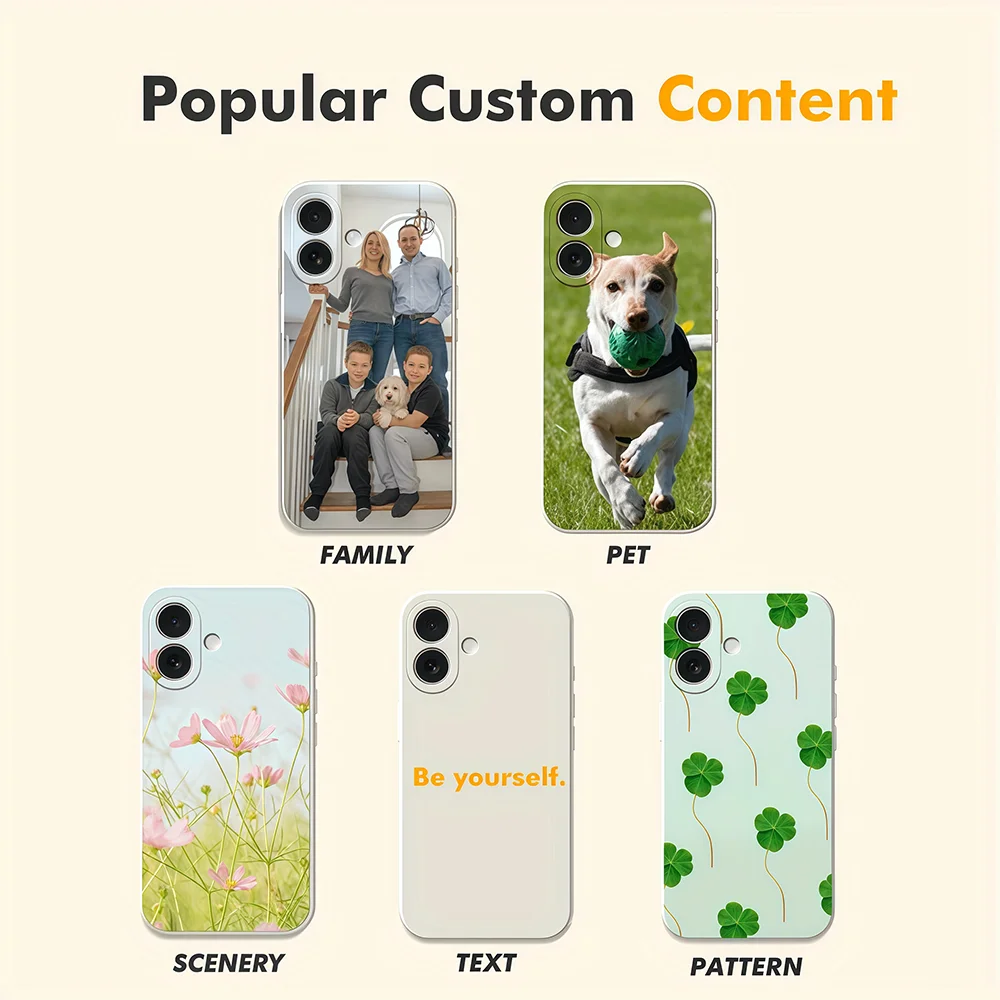 For iPhone 17 16 16E 15 14 13 12 11 Pro Max Air Mini SE 2020 2022 X XS XR 6 7 8 Plus DIY Selfie Photo Customized Case Back Cover