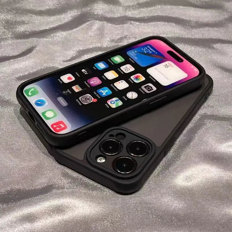 Matte Clear Black Translucent Case For iPhone 17 Air 16 15 14 Plus 13 12 11 Pro Max for Magsafe Wireless Charge Cover Case