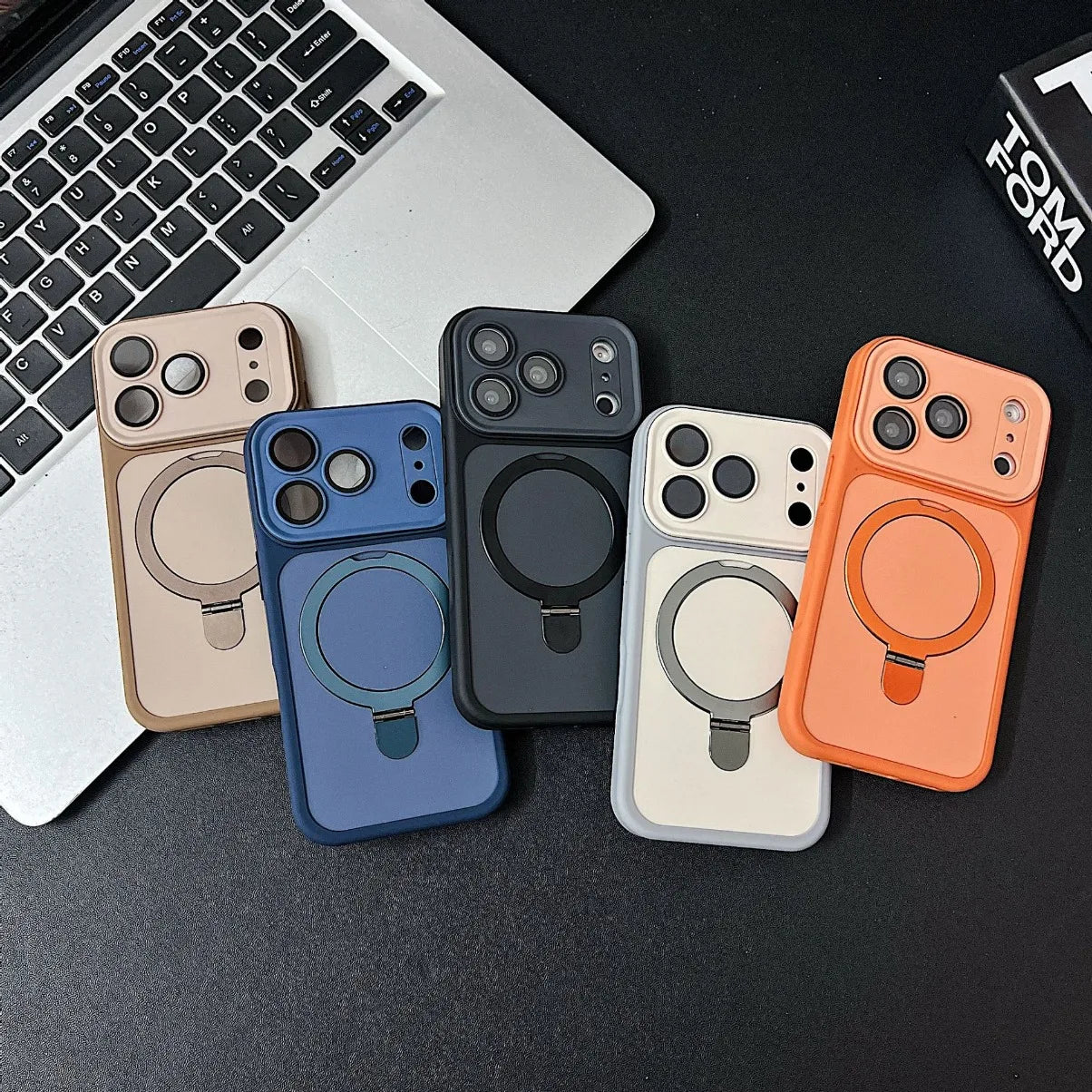 Magnetic Bracket for iPhone 17 Pro Max 16e 16 15 14 Plus 13 12 11 Phone Case with Lens Film Camera Protection For MagSafe Cover