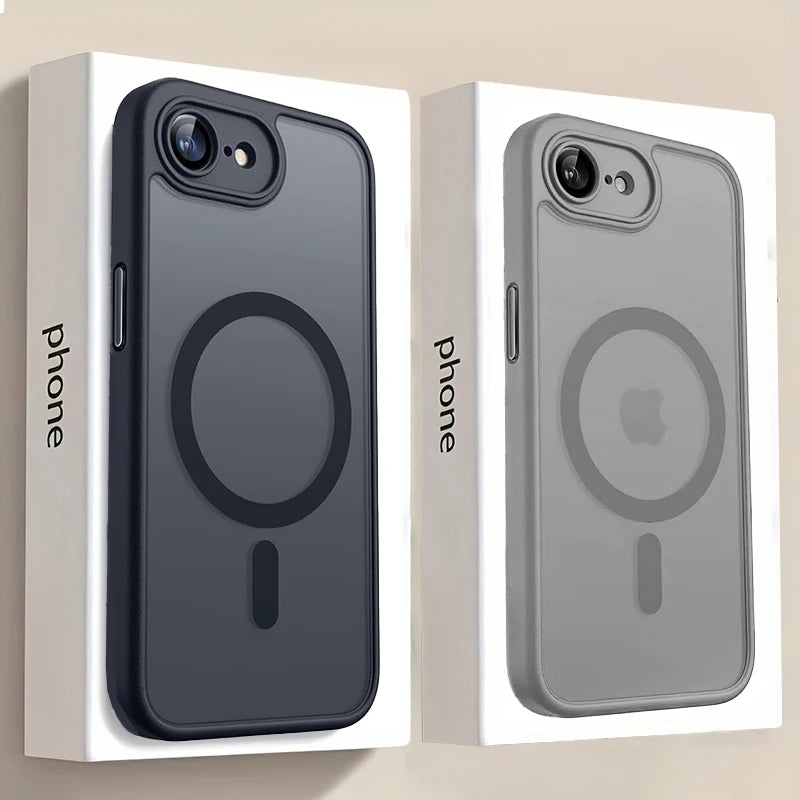 Luxury Semi Transparent For Magsafe Magnetic Phone Case For iPhone 17E 17 16E 16 15  Pro Max Frosted Hard Shockproof Back Cover