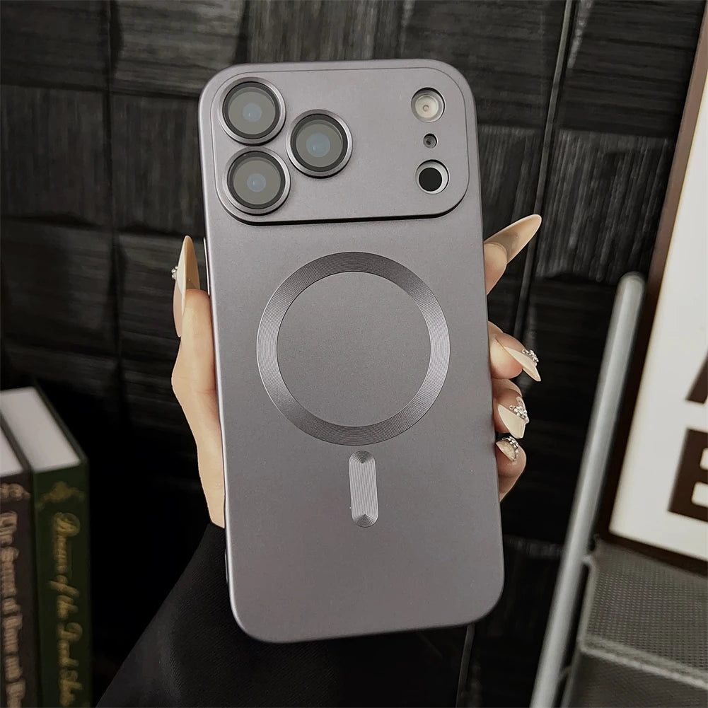 For Magsafe Magnetic Wireless Charge Case For iPhone 17 16 15 14 13 12 11 Pro Max 17Air 16e Silicone Glass Lens Protection Cover