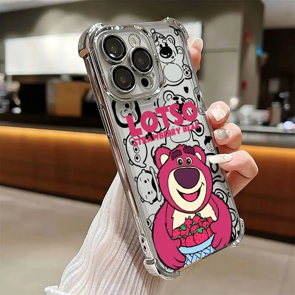 Lotso Strawberry Bear Case For Samsung Galaxy A57 A37 A17 A07 A56 A16 A26 A06 A36 A55 A35 A25 A15 5G A34 A52 A53 A54 Phone Cover