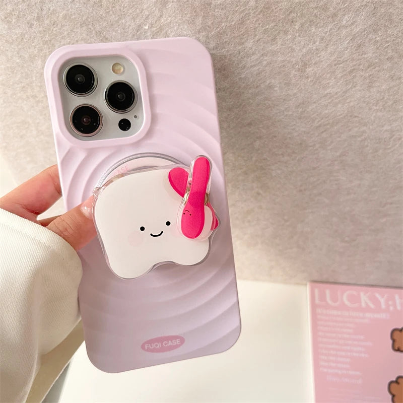 Cute Rotate Puppy Vegetable Teeth Magnetic Holder Grip Tok Griptok Phone Stand Holder Support For iPhone For Pad Magsafe Smart