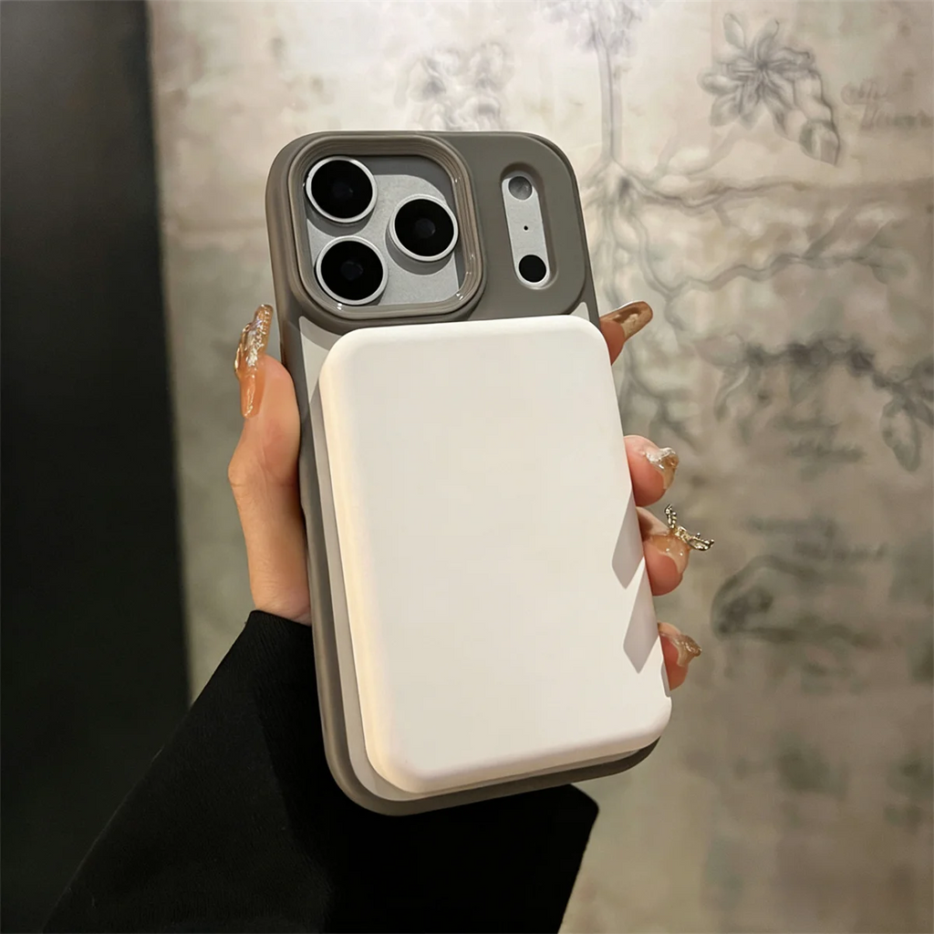 For Magsafe Invisible Bracket Magnetic Phone Case for iPhone 11 12 13 14 15 16 Plus 17 Pro Max 17e Soft Frame Shockproof Cover