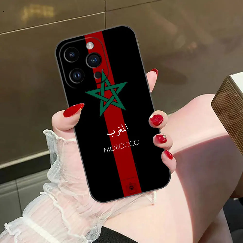 Morocco Flag Passport Phone Case For iphone 16 15 14 13 12 11 Pro XS Max Mini X 2020 2022 8 7 6 5 Plus Case Funda Shell Cover