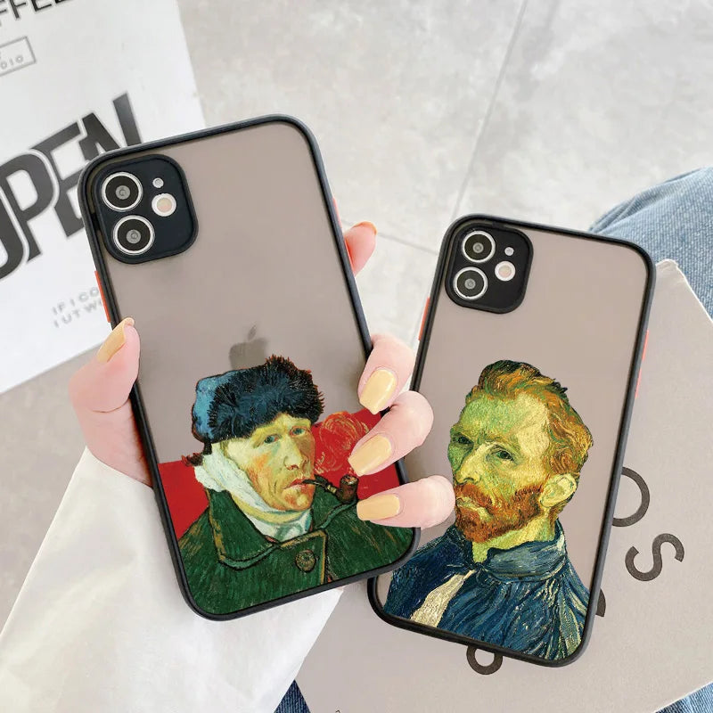 For Coque iphone 17 16 15 14 11 12 13 Pro Max Mini X XR XS 16 Plus Phone Cases Art Van Gogh Oil Painting Soft Shockproof Covers