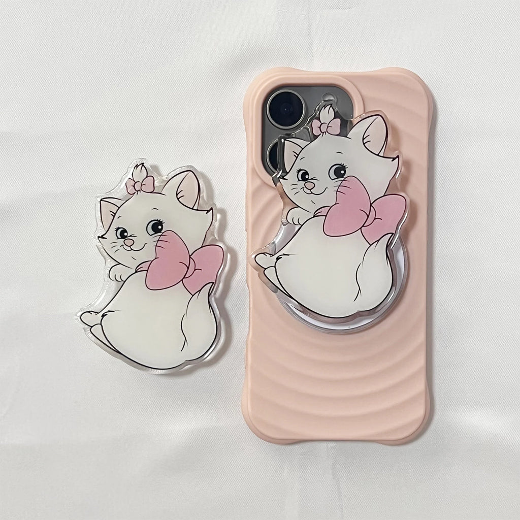 Korean Cute Cartoon Cat Phone Holder Griptok Support For IPhone 17 Pro Max Phone Case Grip Tok Socket Bracket Girl Gift