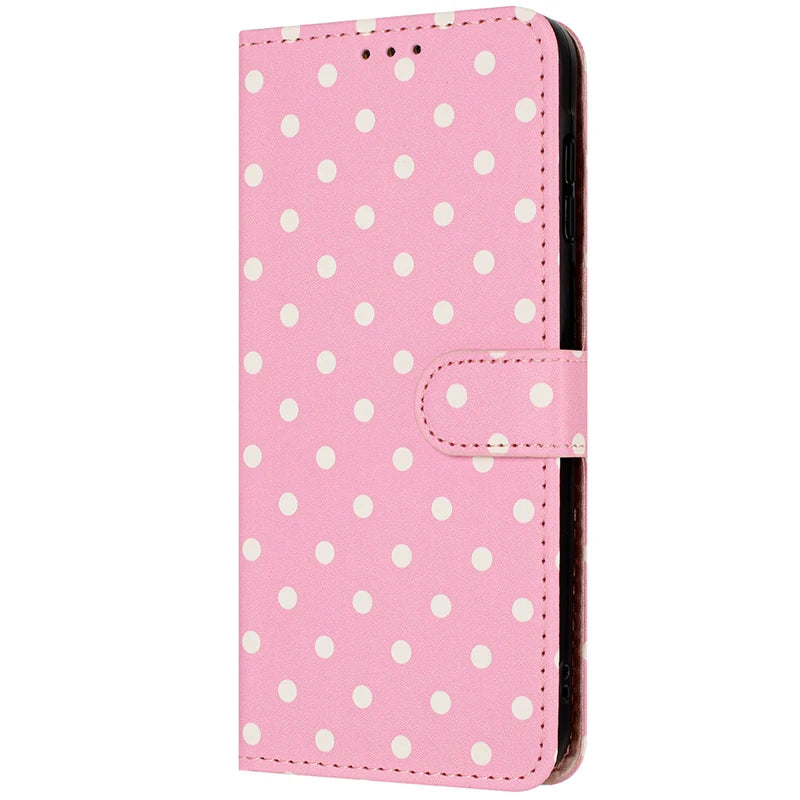 Wave Dot Pattern Leather Flip Wallet Card Bag Case for IPhone Air 17 16 E 15 14 13 11 Pro Max Plus 12 Mini 17E 16E Phone Cover
