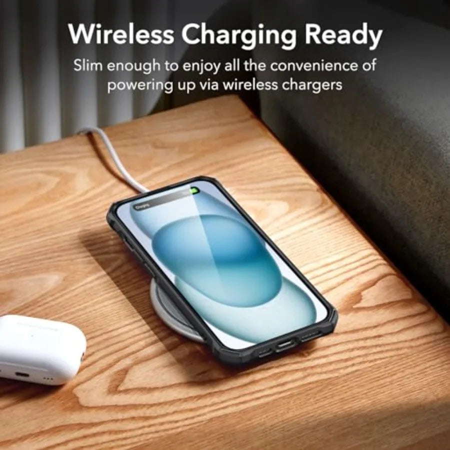 for iPhone 15 Case, Military-Grade Protection with Shock-Absorbing Corners, Scratch-Resistant and Anti-Yellowing Acrylic Back,