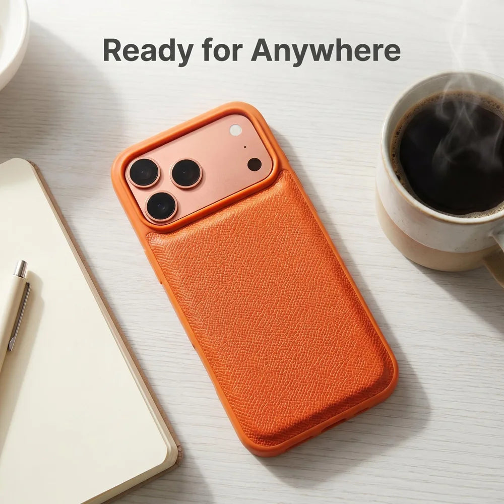 Fashion Elegant Epsom Palm Grain PU Leather Cover For iPhone 18/17/16/15 Pro Max Multi Color Slim Shockproof TPU Frame Case