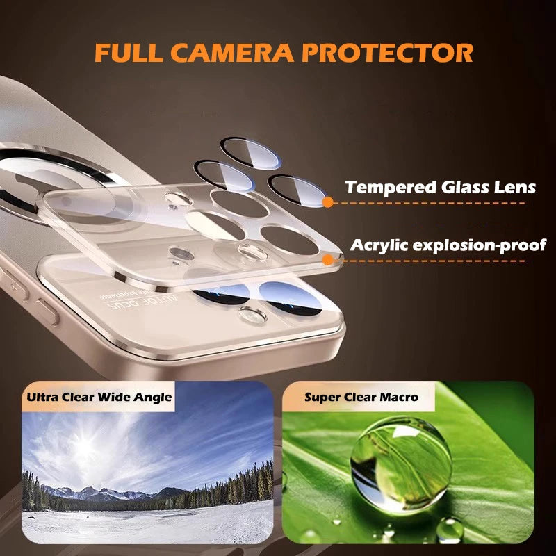 Luxury Titanium Metallic Color Matte Magnetic Case for iPhone 17 16 Pro Max 15 14 Plus 13 12 For Magsafe Wireless Charge Cover