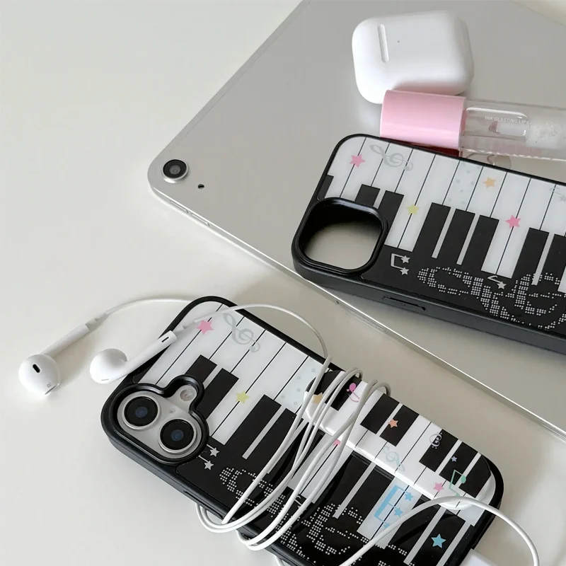 Korean Stars Minimalist Music Theory Piano Keys Phone Case For iPhone 17 AIR 16 15 14 13 12 11 PRO MAX 7 8 PLUS Dustproof Cover