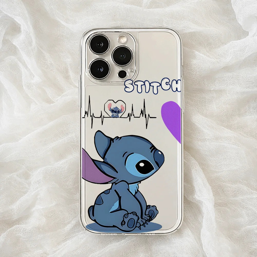 Stitch Couple case Phone Case For iPhone 17 Pro Max 16 15 14 Plus 13 12 11 Pro Max 8 7 Plus 16E 17E XR X Clear TPU Soft Cover