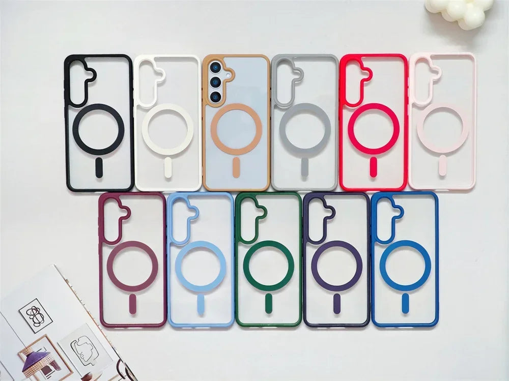 Fro Magsafe Magnetic Phone Case For Samsung Galaxy S26 S25 24 S26ULTRA S22 S23 S25FE S24FE Wireless Charger Hard Cover Fundas
