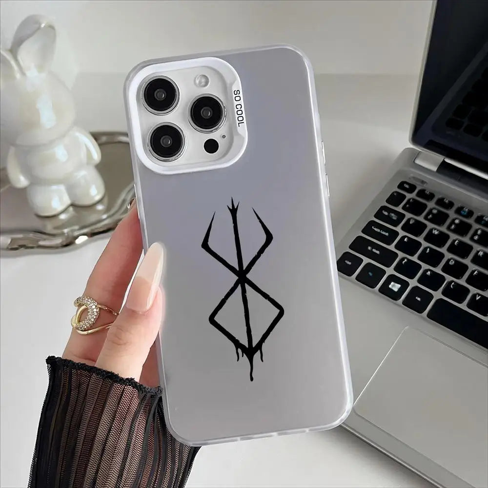 B-Berserk Phone Case For iPhone 17 16 15 14 13 12 11 Pro Max Designer Matte Laser Aurora Funda Phone Case