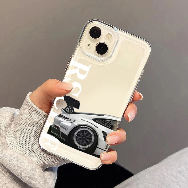 Cool sports car pattern Phone Case For iPhone 17 16 16e 15 14 13 12 11 Mini Pro Max X XR XSMax 7 Air Plus Transparent Back Cover