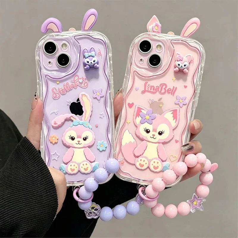 3D Ears Disney LinaBell StellaLou Chain Cover For OPPO Realme C85 Pro C83 C65 C67 16 15 14 13 Pro C55 C35 C71 C65 C63 5G Case