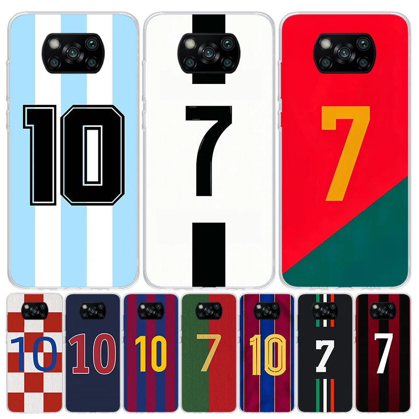 FootBall SuperStar Number C 7 10 Case Phone Cover for Xiaomi Redmi Note 10 9 9S 8 8T 7 5 Pro Mi 12T 11T 10T 9T 12 11 Lite A3 A2