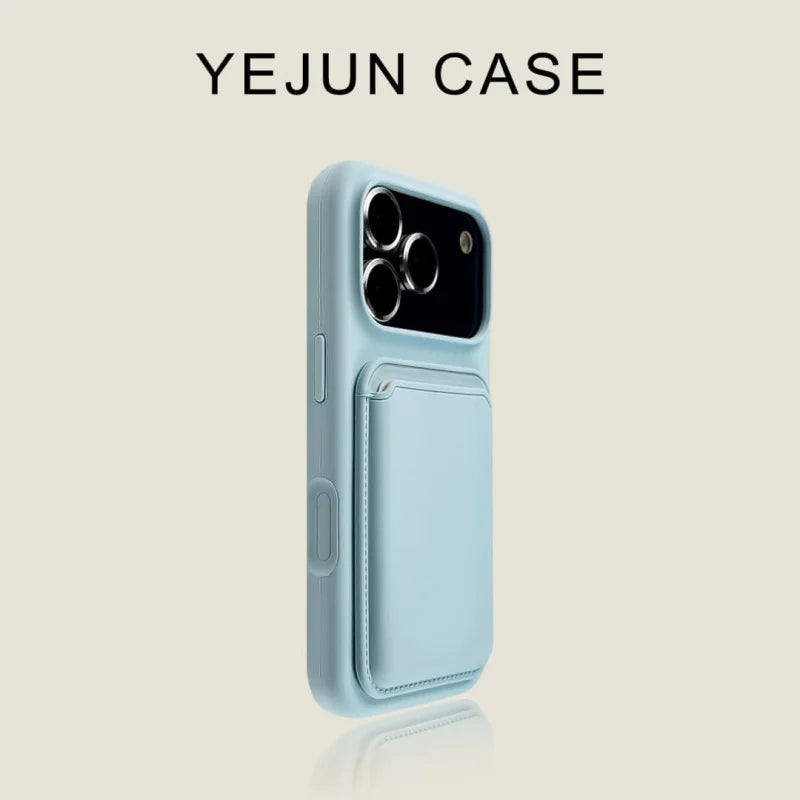 Luxury liquid shockproof card holder phone case for iPhone 17 16 15 13 14 Pro Max soft silicone card slot wallet protect cover